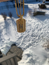 Load image into Gallery viewer, Gold Initial Dog Tag Necklace