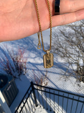 Load image into Gallery viewer, Gold Initial Dog Tag Necklace