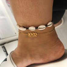 Load image into Gallery viewer, 24K Gold Birth Year Anklet