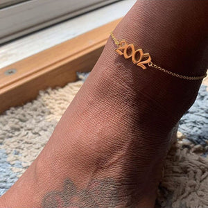 24K Gold Birth Year Anklet