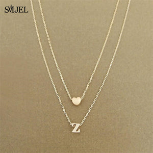 Double Chain Custom Initial Necklace