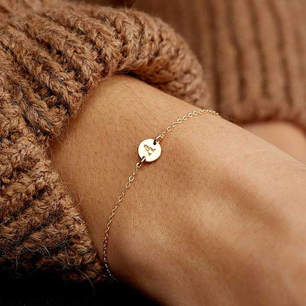 14K Gold Plated Custom Initial Bracelet