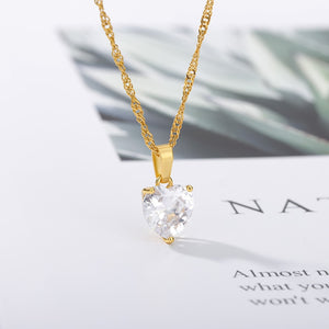 CZ Diamond Heart Necklace