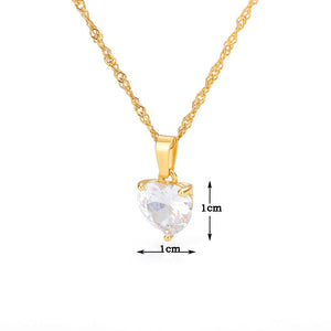 CZ Diamond Heart Necklace