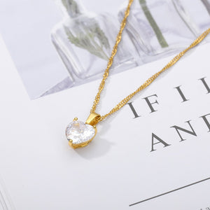 CZ Diamond Heart Necklace