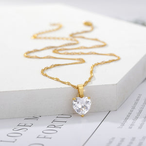 CZ Diamond Heart Necklace