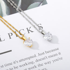 CZ Diamond Heart Necklace