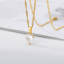 Load image into Gallery viewer, CZ Diamond Heart Necklace