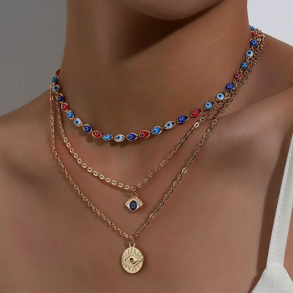 Evil Eye Multilayer Necklace