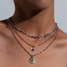 Load image into Gallery viewer, Evil Eye Multilayer Necklace