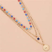 Load image into Gallery viewer, Evil Eye Multilayer Necklace