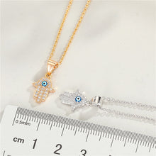 Load image into Gallery viewer, &#39;The Evil Eye&#39; - 18K Hamsa Evil Eye Necklace