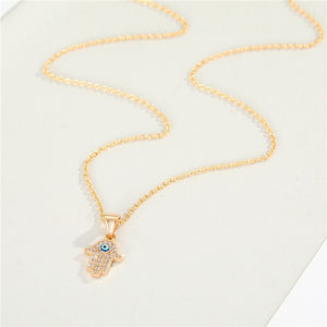 'The Evil Eye' - 18K Hamsa Evil Eye Necklace