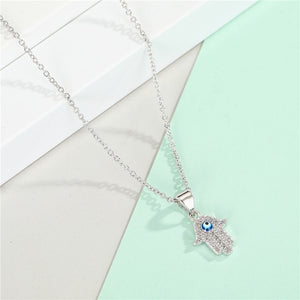 'The Evil Eye' - 18K Hamsa Evil Eye Necklace