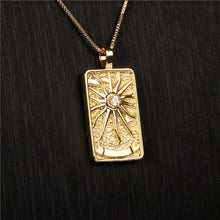 Load image into Gallery viewer, Gold Plated Tarot Card Pendant Necklace