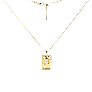 Gold Plated Tarot Card Pendant Necklace