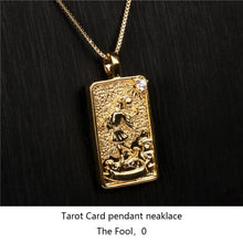 Load image into Gallery viewer, Gold Plated Tarot Card Pendant Necklace