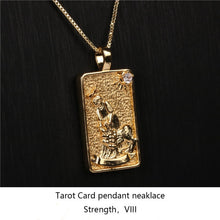 Load image into Gallery viewer, Gold Plated Tarot Card Pendant Necklace