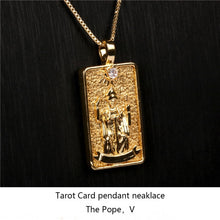 Load image into Gallery viewer, Gold Plated Tarot Card Pendant Necklace