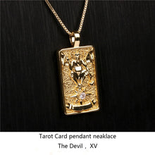 Load image into Gallery viewer, Gold Plated Tarot Card Pendant Necklace