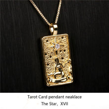 Load image into Gallery viewer, Gold Plated Tarot Card Pendant Necklace