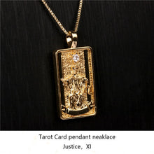 Load image into Gallery viewer, Gold Plated Tarot Card Pendant Necklace