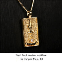 Load image into Gallery viewer, Gold Plated Tarot Card Pendant Necklace