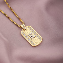 Load image into Gallery viewer, Gold Initial Dog Tag Necklace