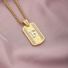 Load image into Gallery viewer, Gold Initial Dog Tag Necklace