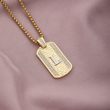 Load image into Gallery viewer, Gold Initial Dog Tag Necklace