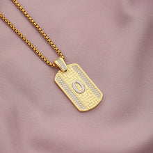 Load image into Gallery viewer, Gold Initial Dog Tag Necklace