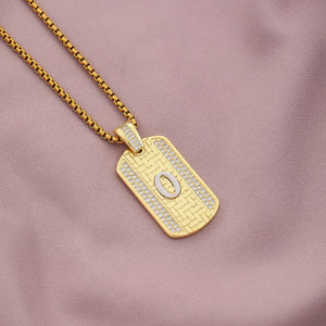 Gold Initial Dog Tag Necklace